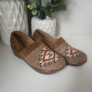 Born Brown and Tan Slip-On Shoes